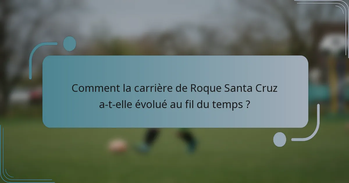 Comment la carrière de Roque Santa Cruz a-t-elle évolué au fil du temps ?