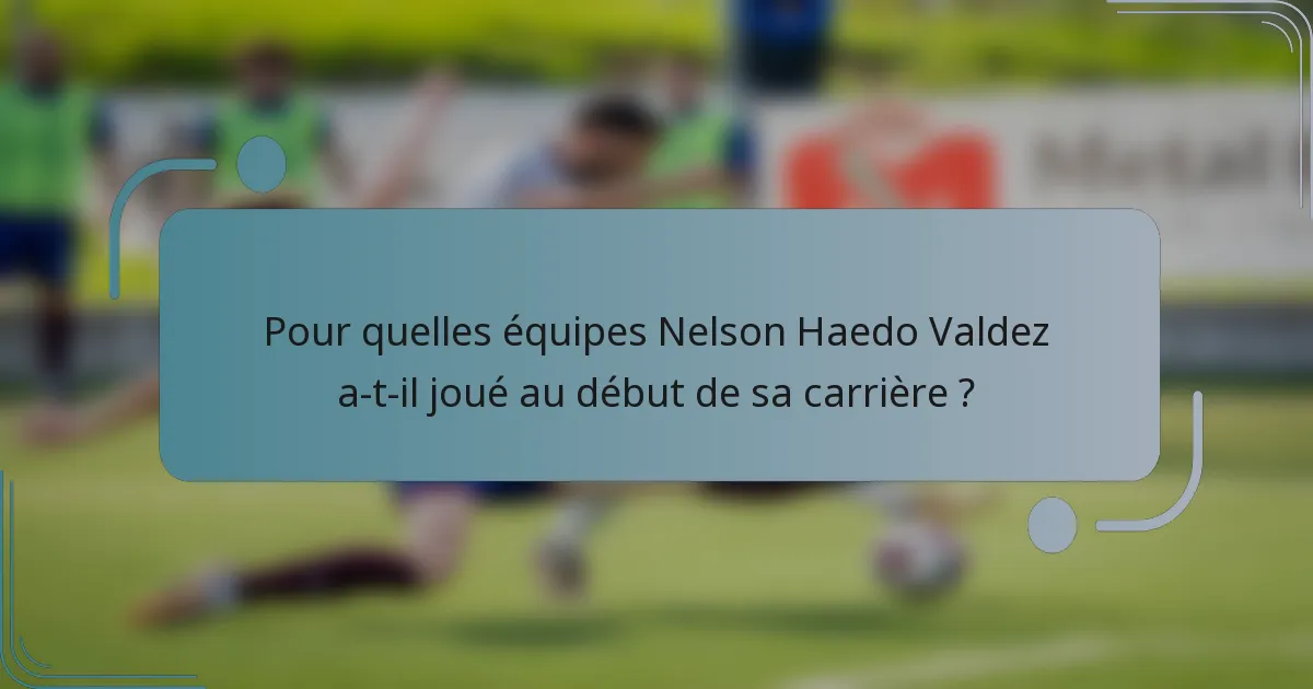 Pour quelles équipes Nelson Haedo Valdez a-t-il joué au début de sa carrière ?
