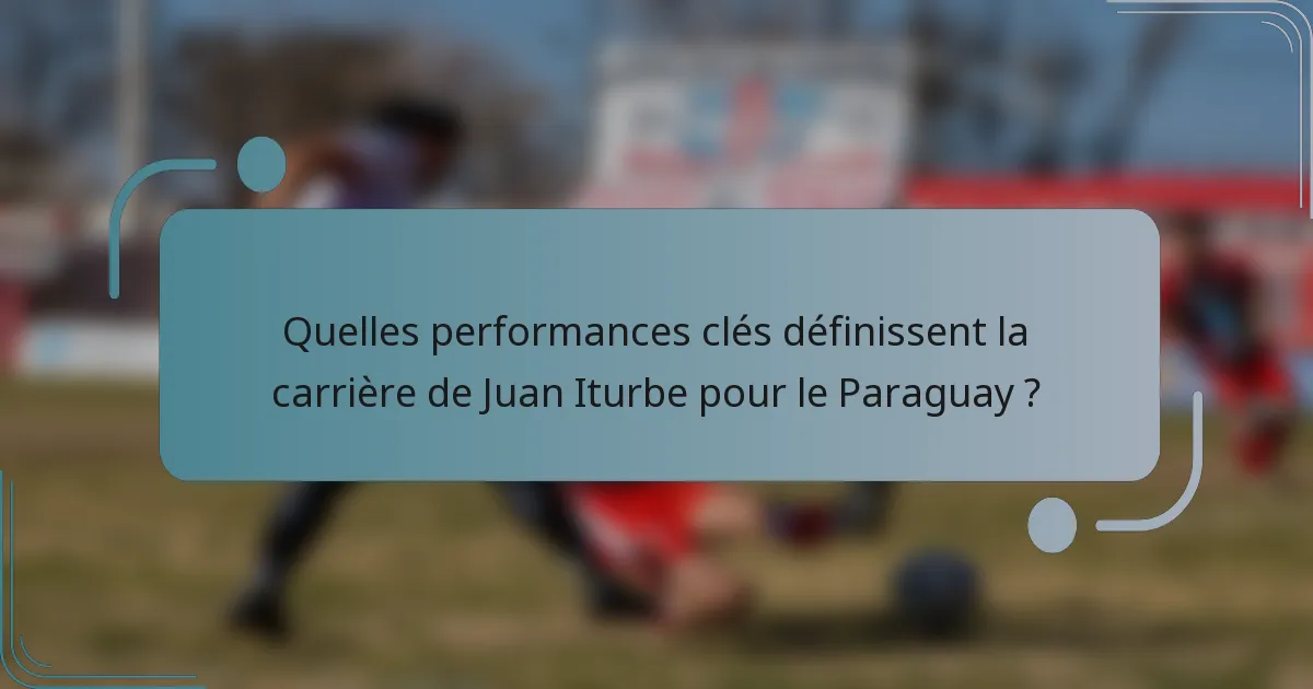 Quelles performances clés définissent la carrière de Juan Iturbe pour le Paraguay ?