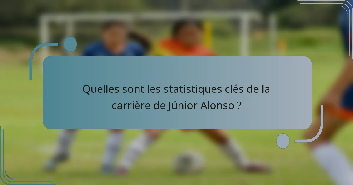 Quelles sont les statistiques clés de la carrière de Júnior Alonso ?